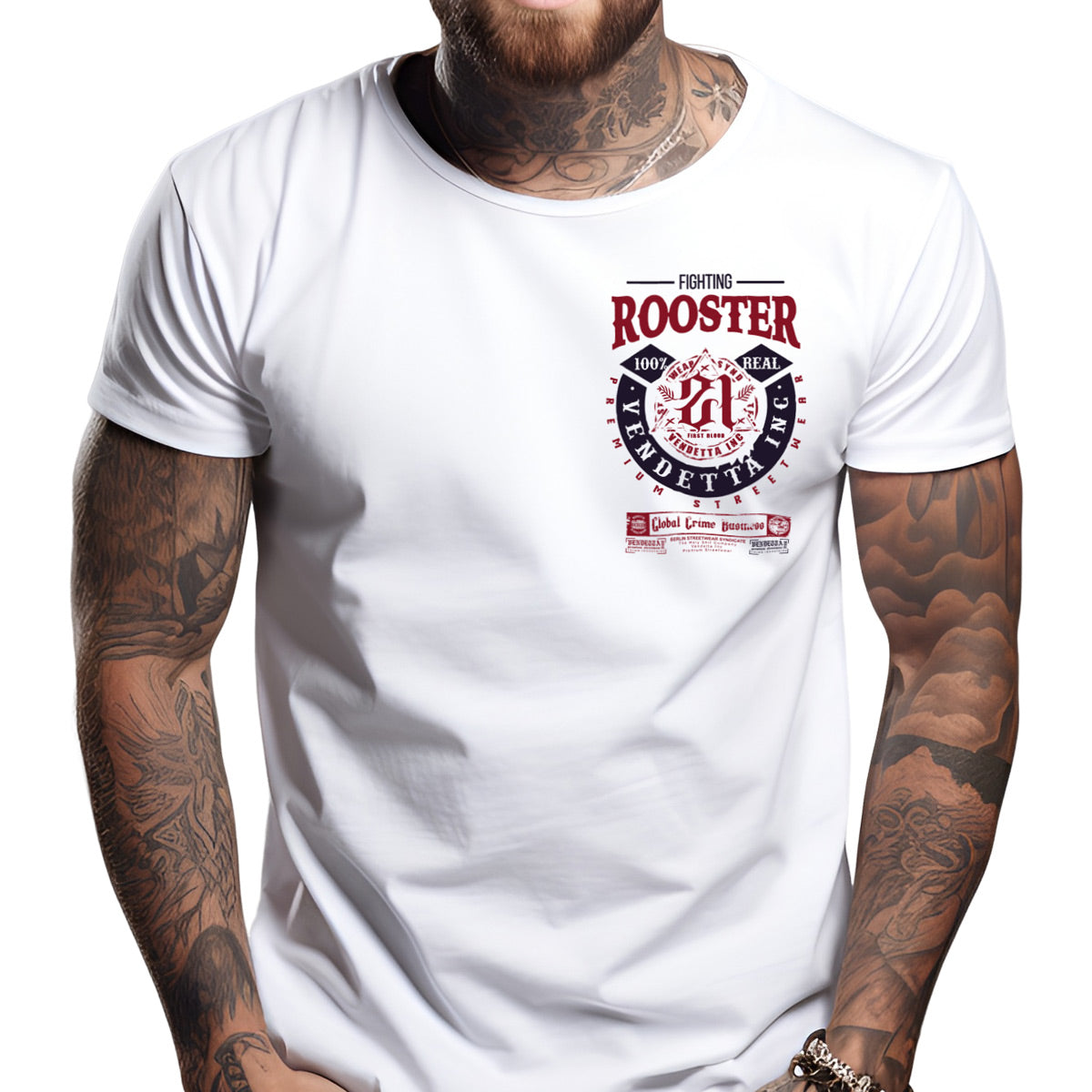 Vendetta Inc. Shirt Rooster weiß 1325