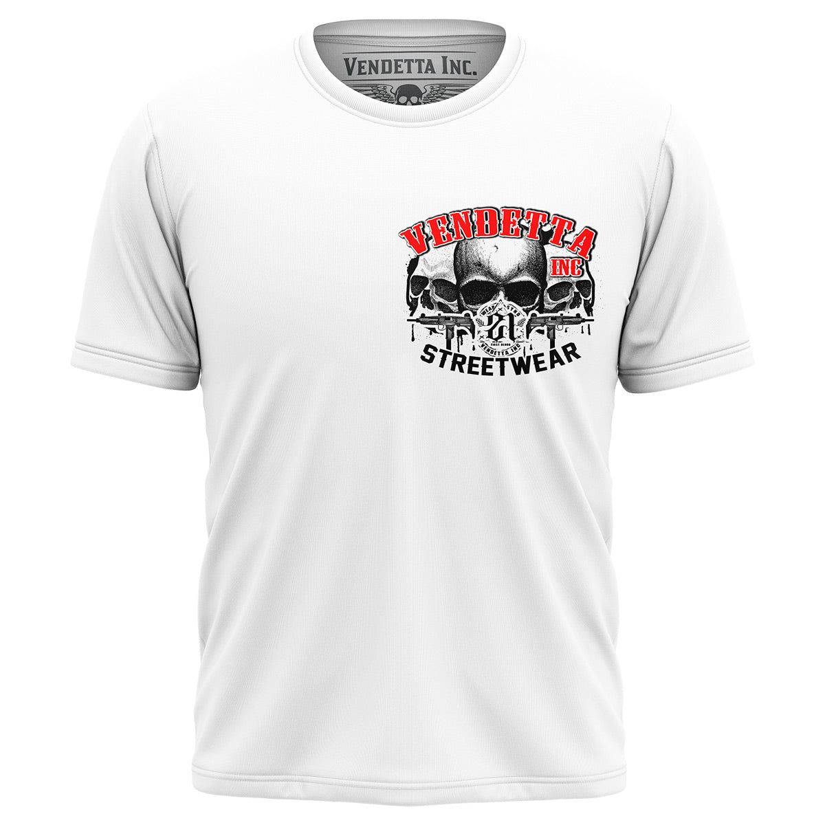 Vendetta Inc. Shirt weiß threes Skull VD-1357