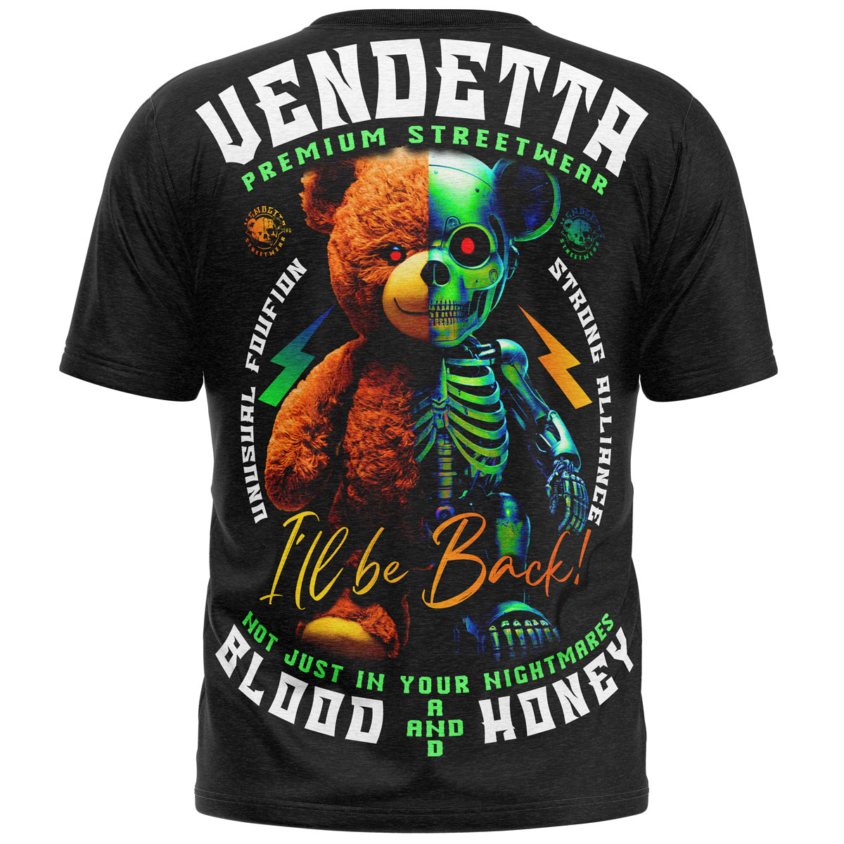 Vendetta Inc. Shirt Bear Honey schwarz VD-1429