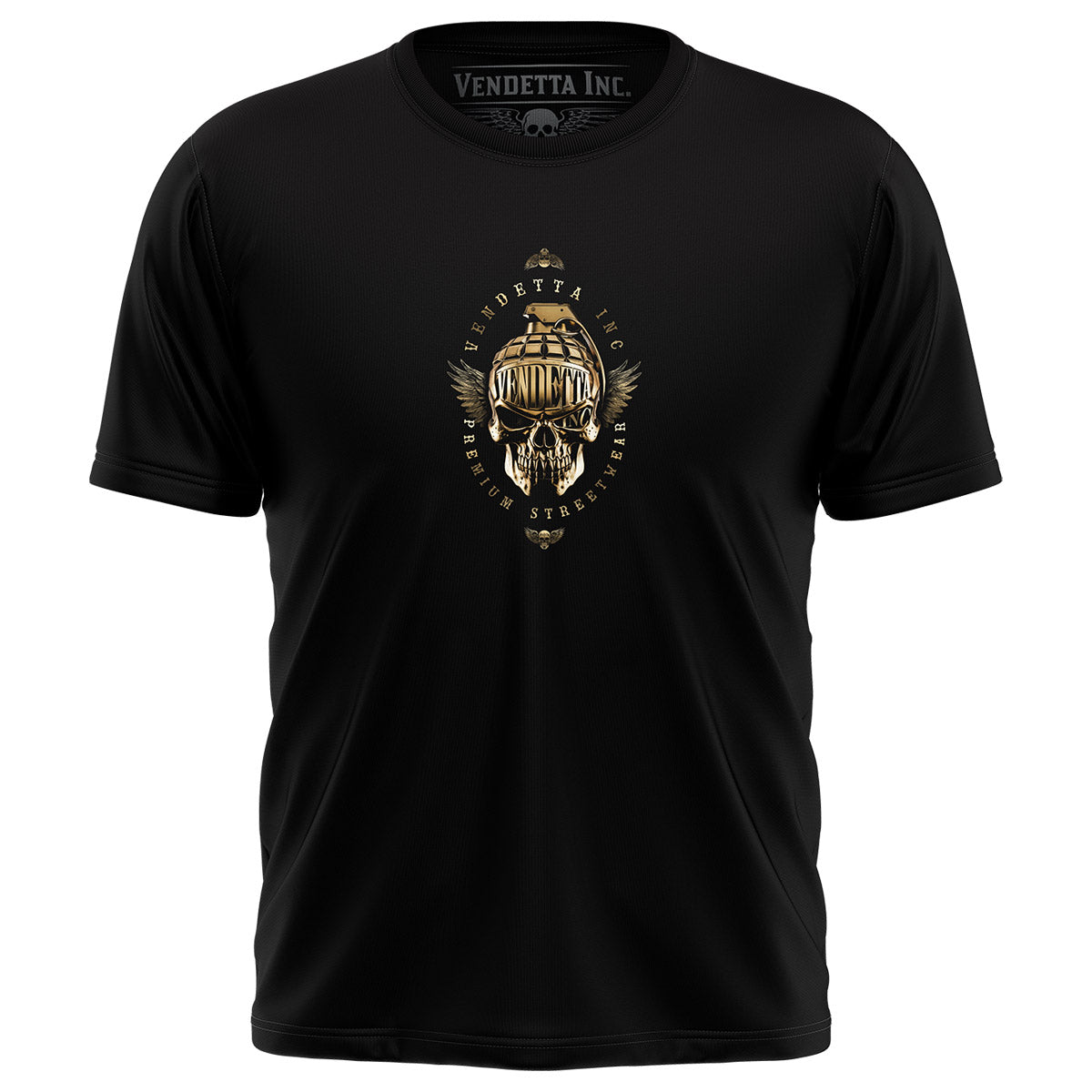 Vendetta Inc. Shirt Gold Skull schwarz VD-1498