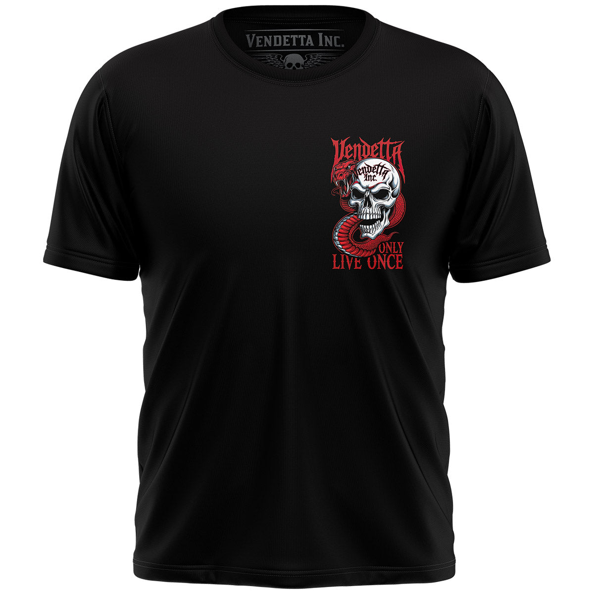 Vendetta Inc. Shirt Live Once Skull schwarz VD-1569