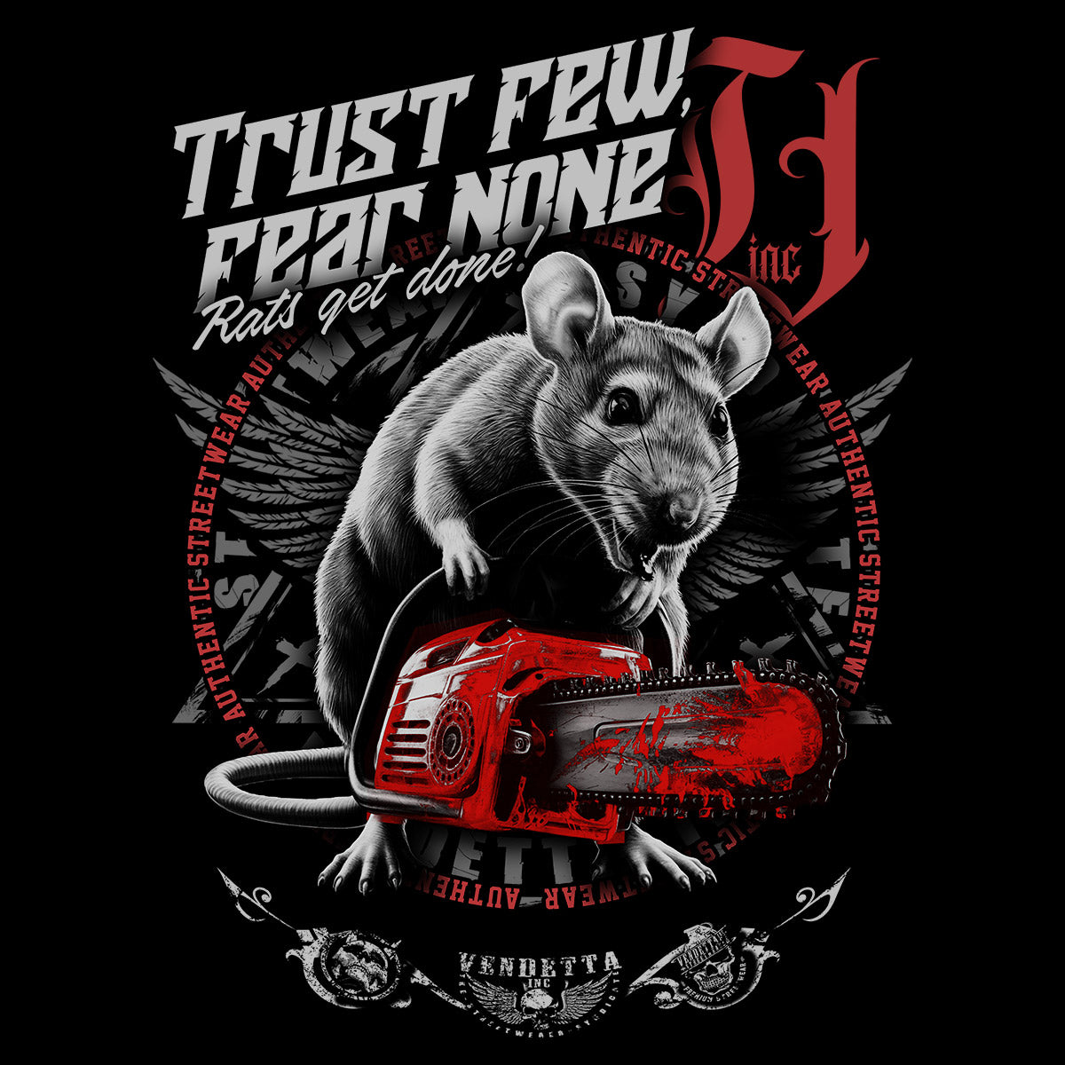 Vendetta Inc. Shirt Chainsaw Rat schwarz VD-1579