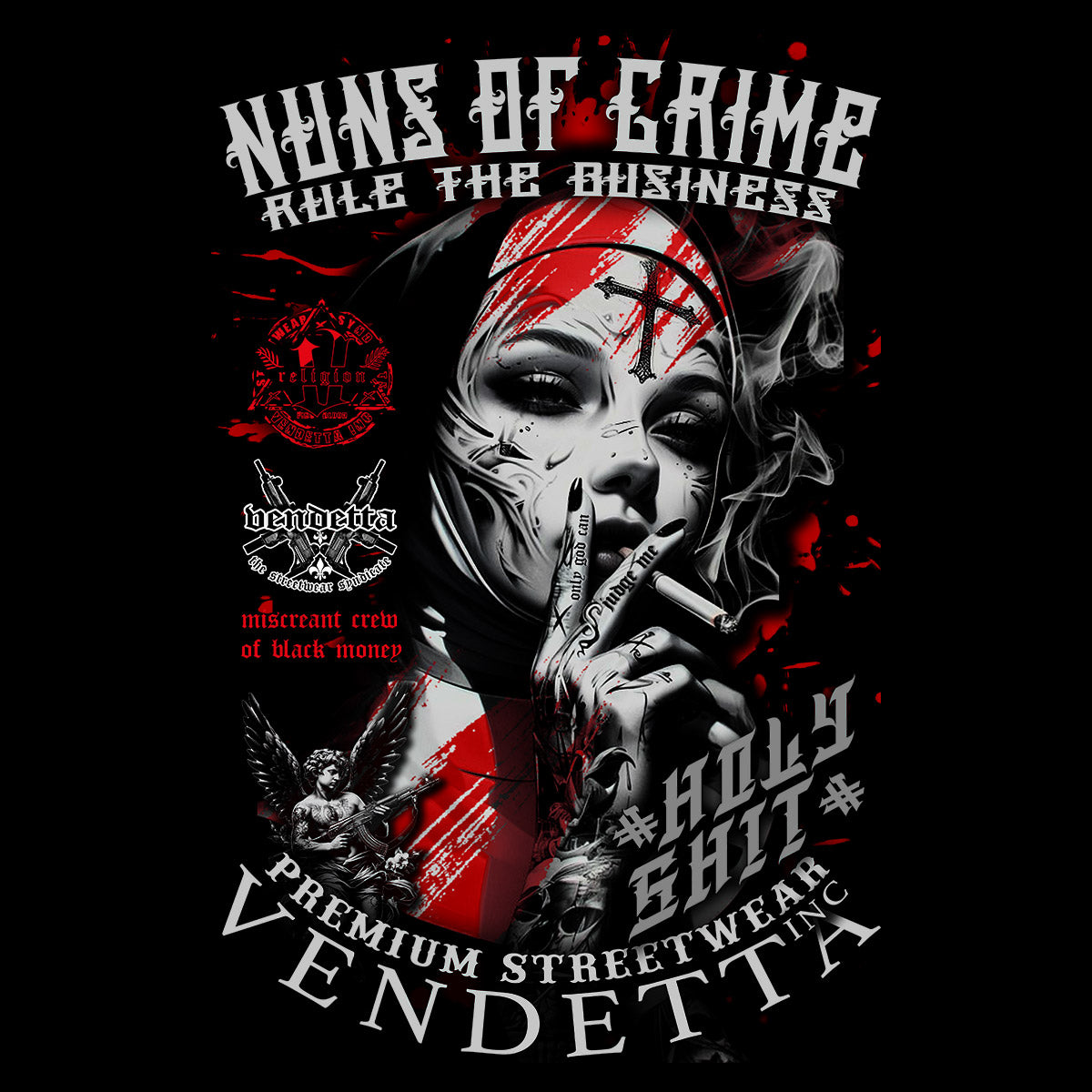 Vendetta Inc. Shirt Nuns of Crime schwarz VD-1581