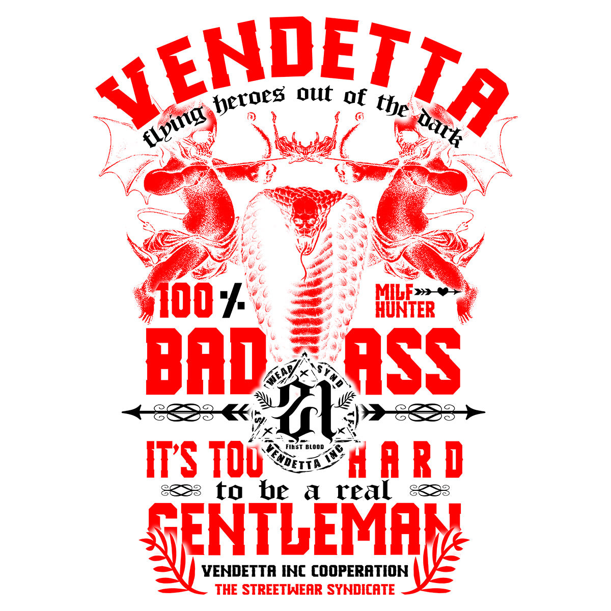 Vendetta Inc. Shirt Dark Gentleman weiß VD-1582