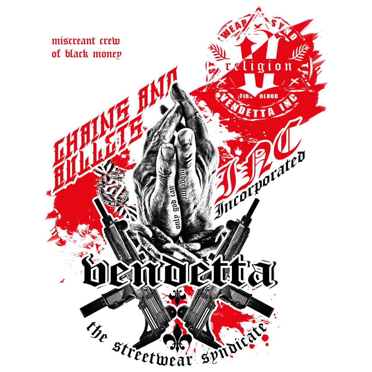 Vendetta Inc. Shirt Faith & Fire weiß VD-1232