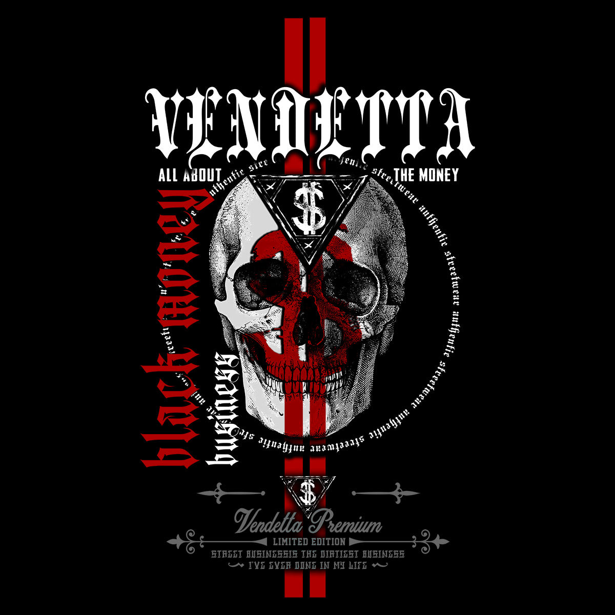 Vendetta Inc. Shirt Dirty Rich schwarz VD-1597