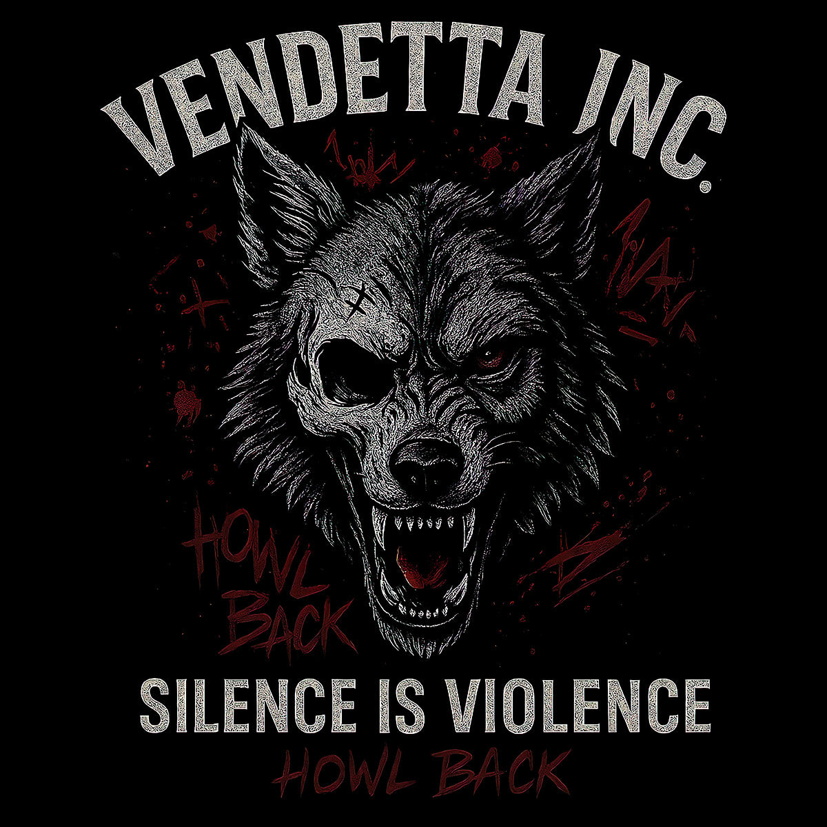 Vendetta Inc. Shirt Howl Back schwarz VD-1646