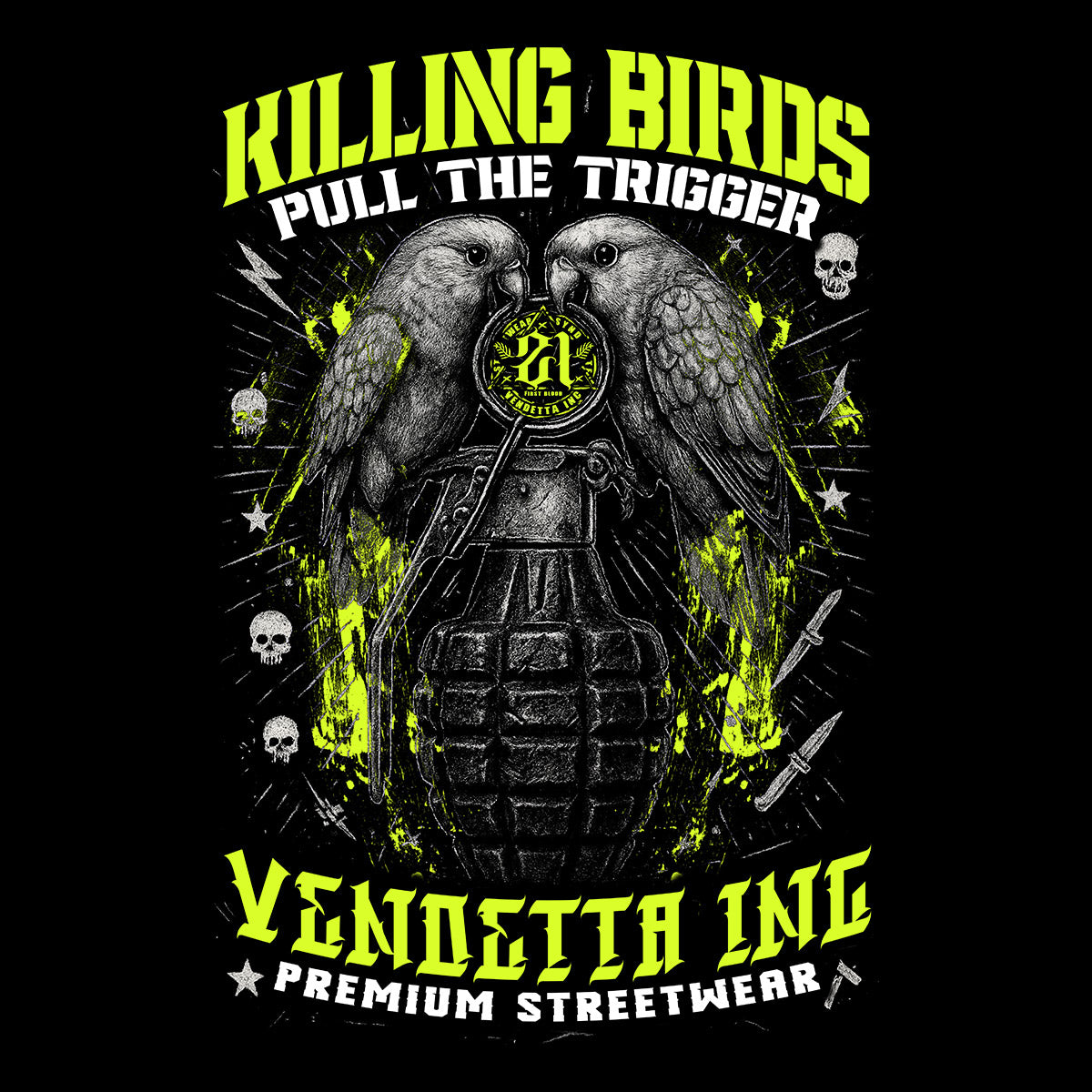 Vendetta Inc. Shirt Killing Birds schwarz VD-1661