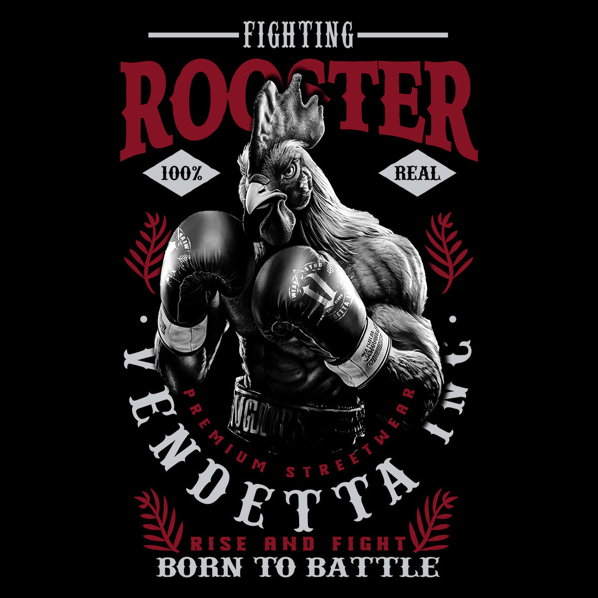 Vendetta Inc. Shirt Fighting Rooster schwarz