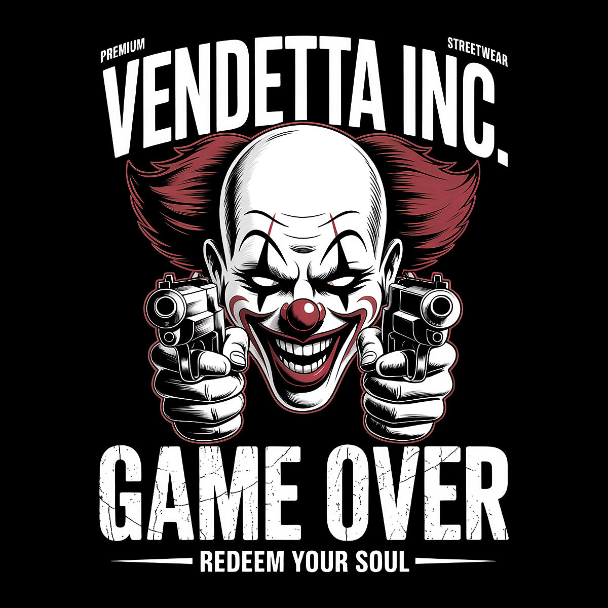 Vendetta Inc. Shirt Game Over Clown schwarz