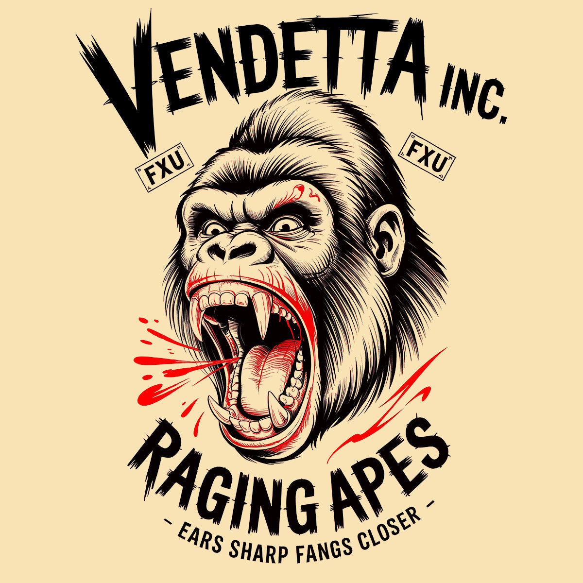 Vendetta Inc. Sweatjacke Raging Apes soft yellow