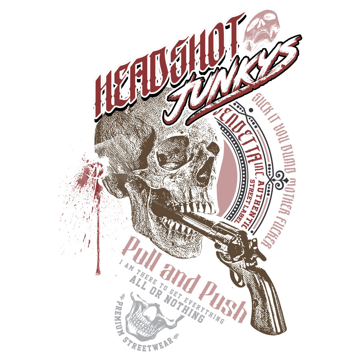 Vendetta Inc. Shirt Headshot Junky weiß