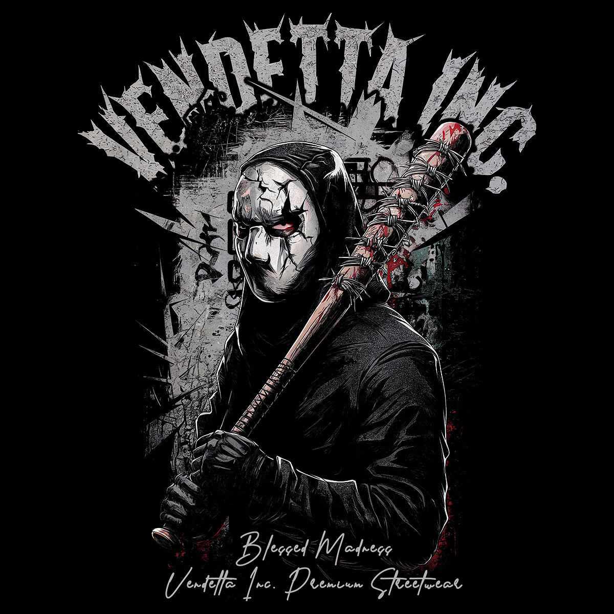 Vendetta Inc. Shirt Mask Men schwarz VD-1526