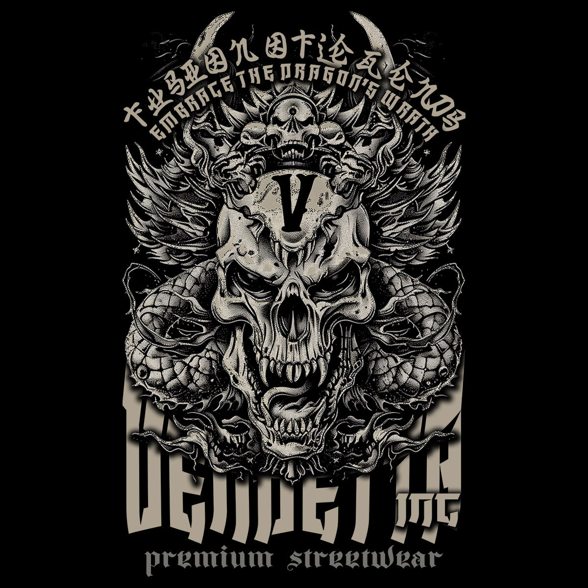 Vendetta Inc. Shirt Dragons schwarz VD-1539