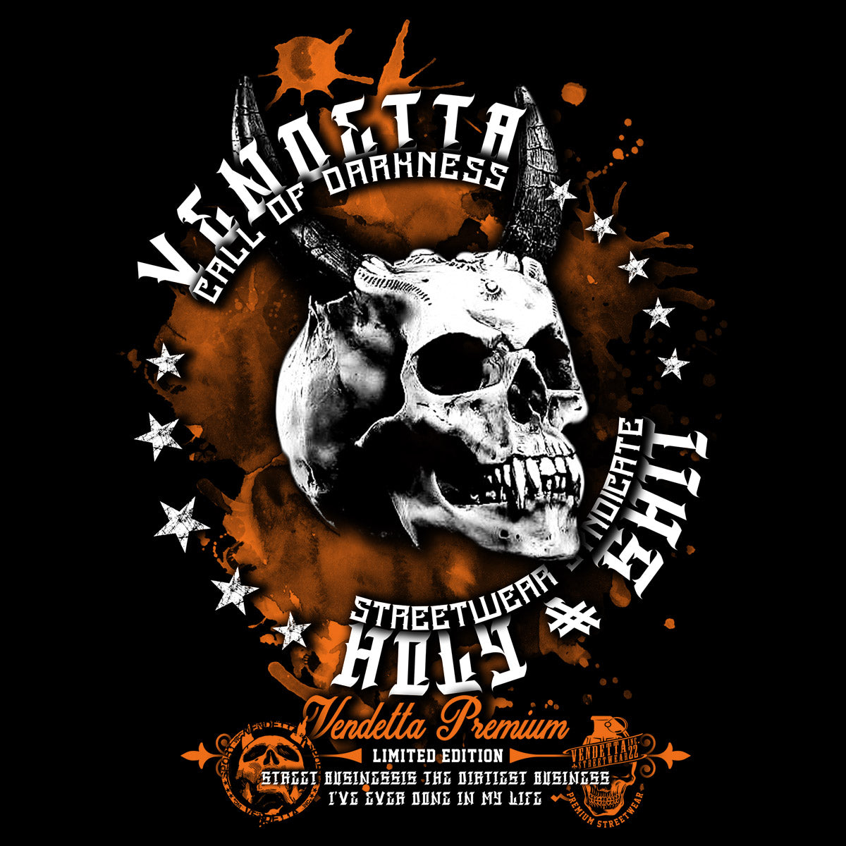 Vendetta Inc. Shirt Skull Hell schwarz VD-1226