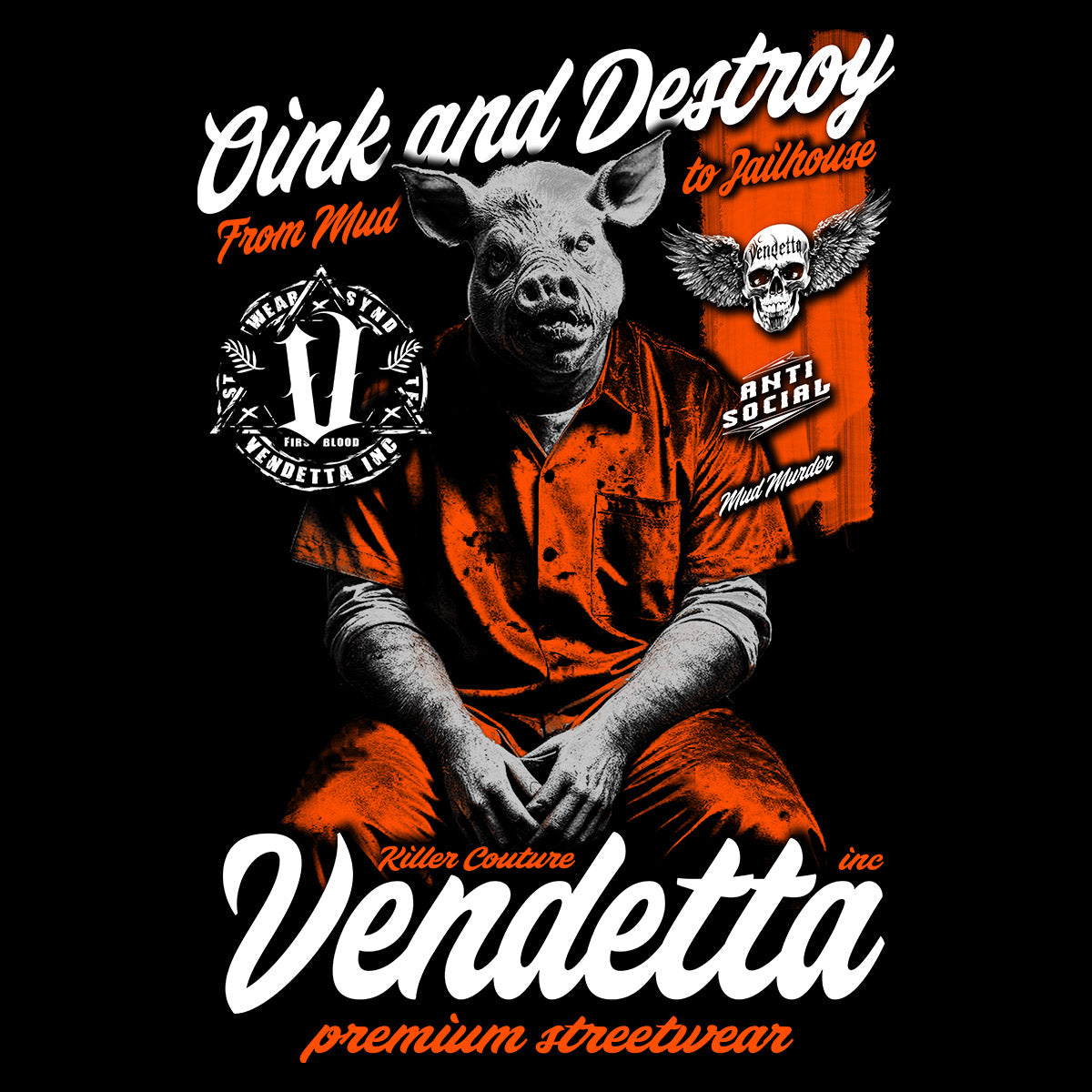 Vendetta Inc. Shirt Pigface schwarz VD-1568