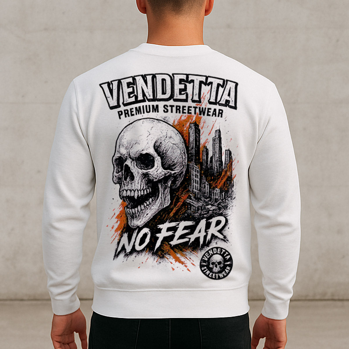 Vendetta Inc. Sweatshirt Skull City weiß