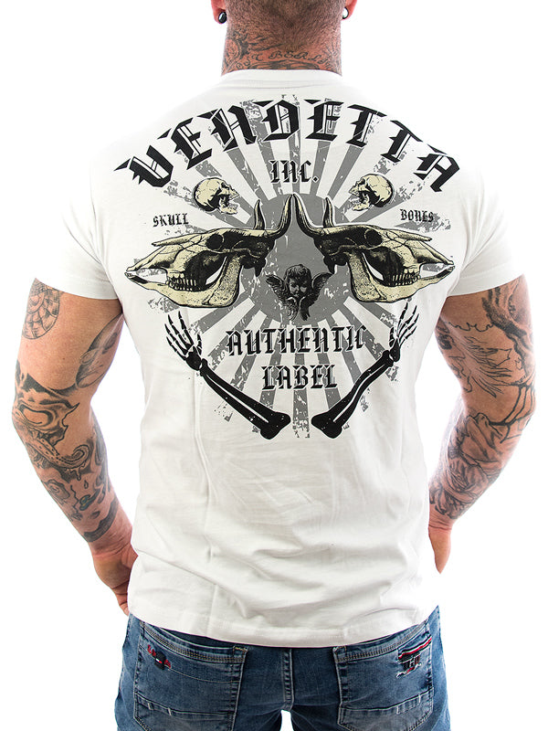 Vendetta Inc. Shirt Skull Bones weiß VD-1089