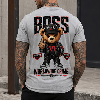 Vendetta Inc. Herren Shirt Boss Teddy grau