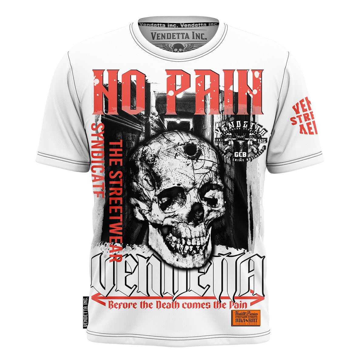 Vendetta Inc. Shirt No Pain weiß VD-1200