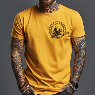Vendetta Inc.. Shirt Pray Skull gelb VD-1288