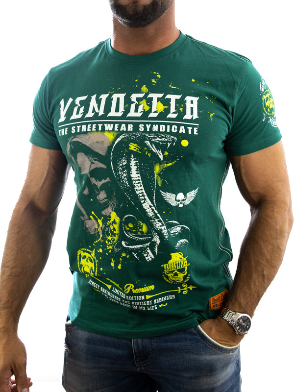 Vendetta Inc. Shirt Skull Snake teal green 1183