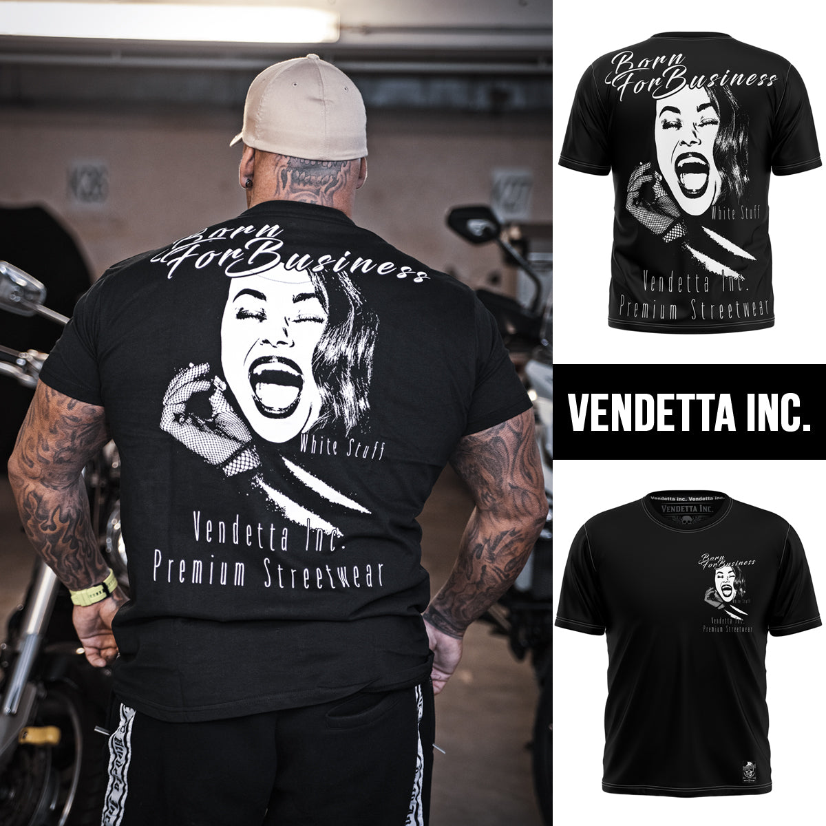 Vendetta Inc. Shirt White Stuff schwarz VD-1124