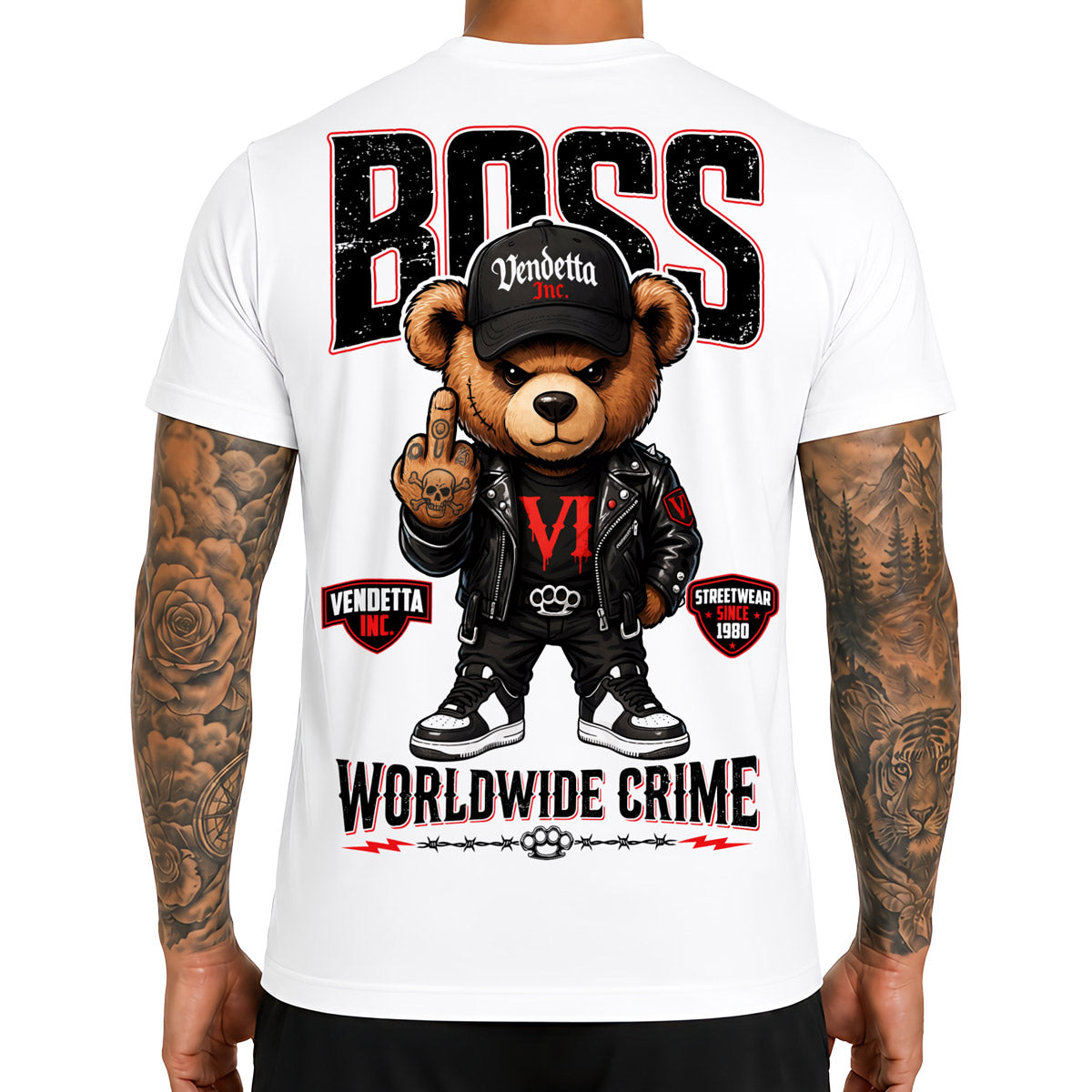 Vendetta Inc. Herren Shirt Boss Teddy weiß