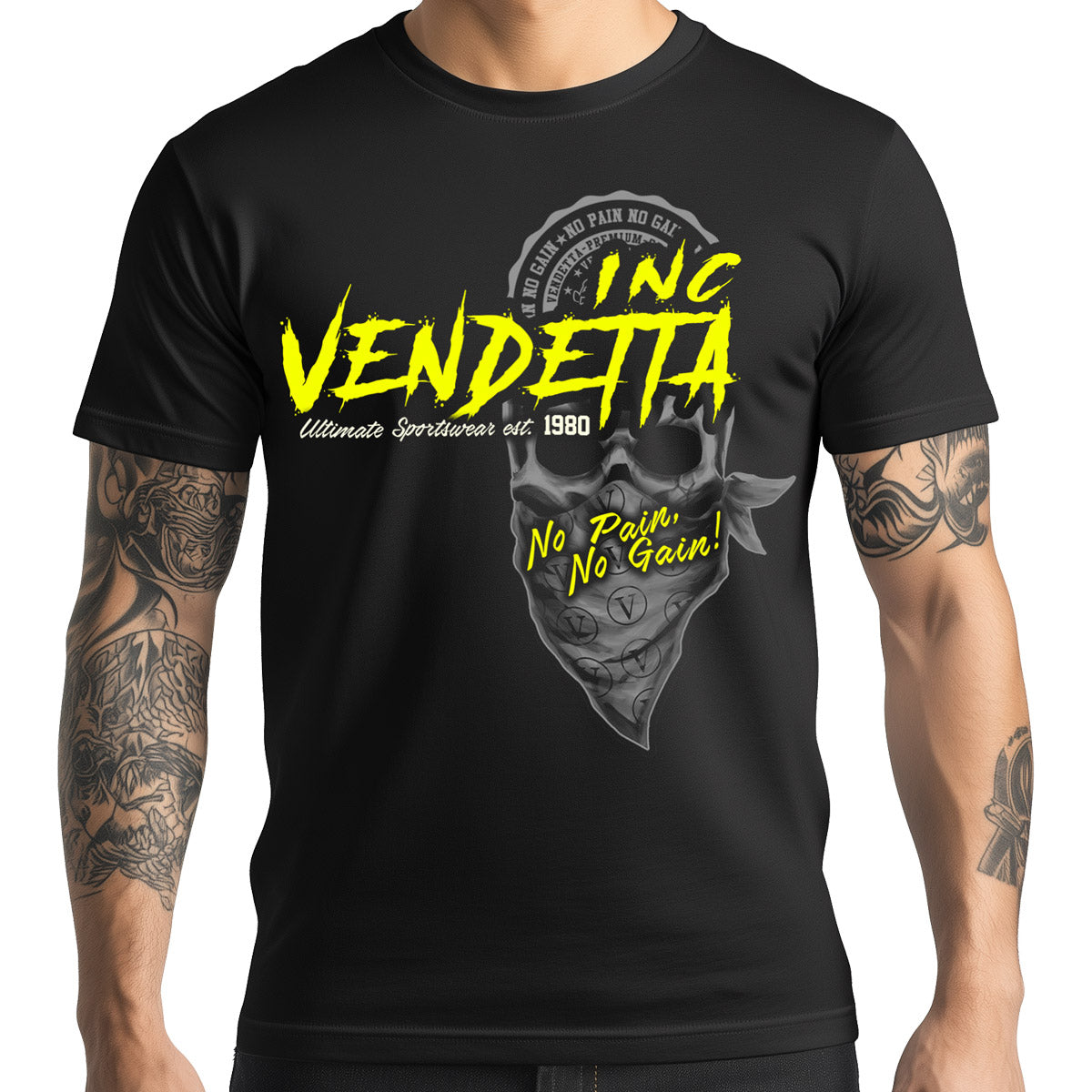 Vendetta Inc. Shirt Bandana Skull schwarz VD-1286