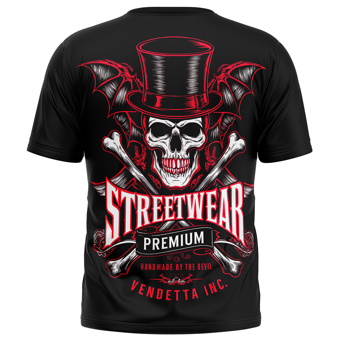 Vendetta Inc. Shirt Top Hat Skull schwarz VD-1436