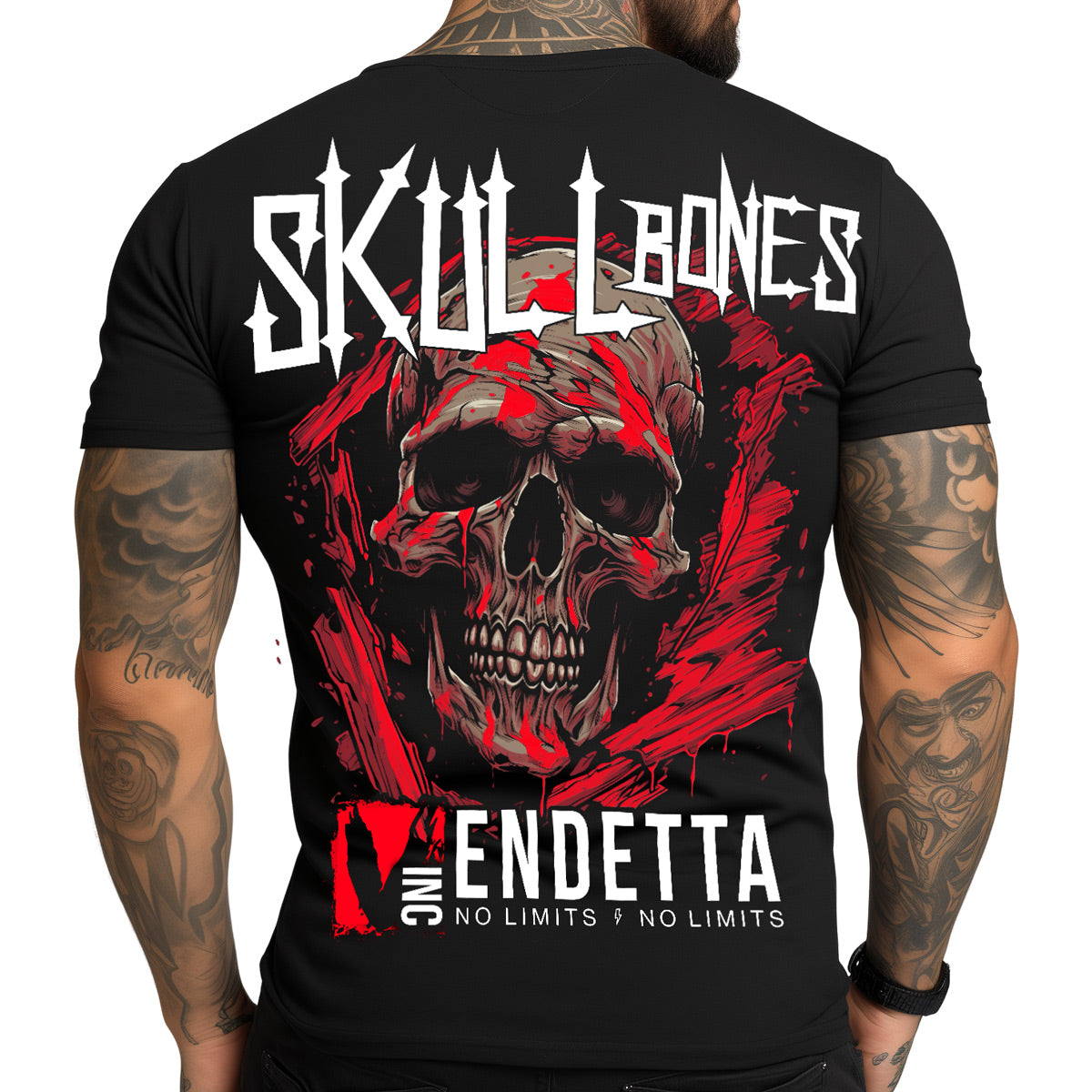 Vendetta Inc. Shirt schwarz Skull Bones VD-1351