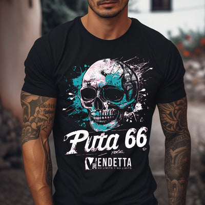 Vendetta Inc. Shirt schwarz Skull Puta 66 VD-1348