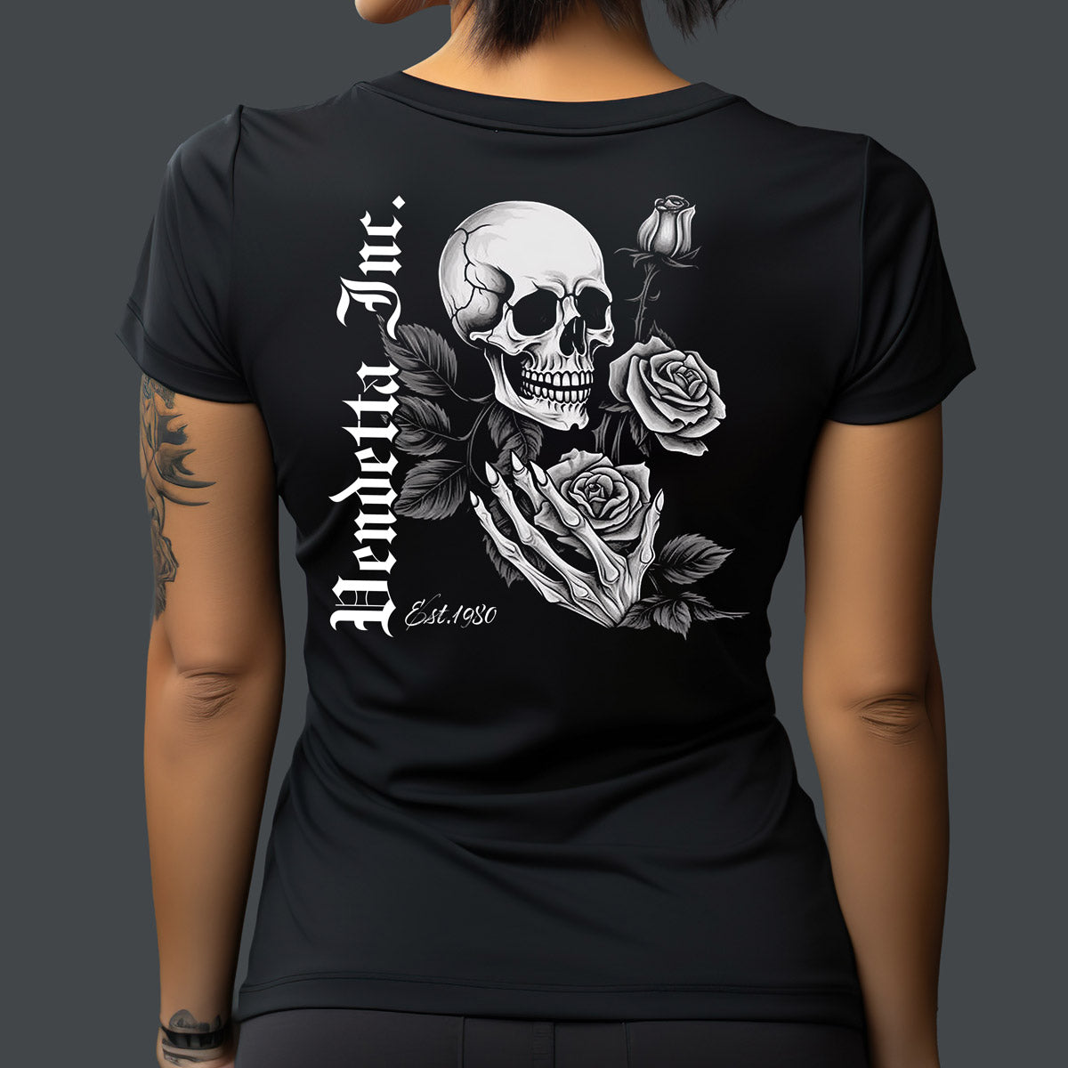 Vendetta Inc. Damen Shirt Skull Rose Dyed schwarz 00024