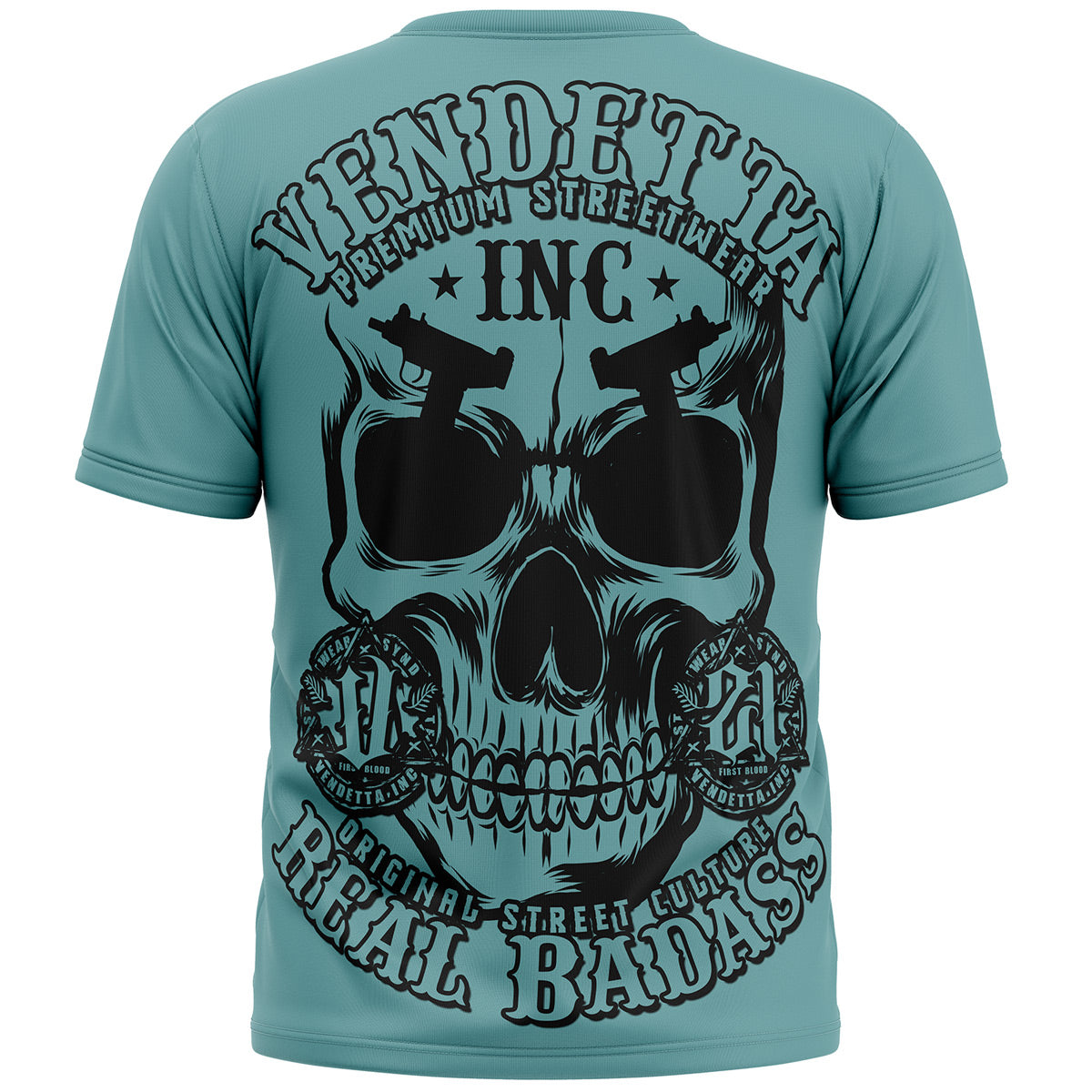 Vendetta Inc. Shirt dusty blue Real Skull VD-1377