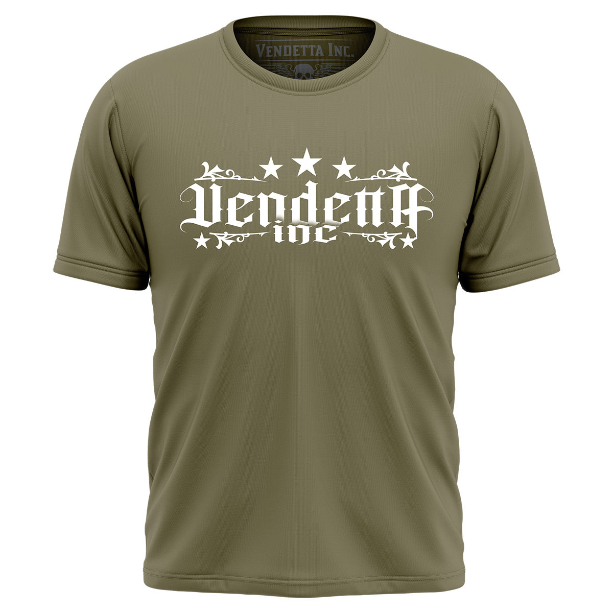 Vendetta Inc. Shirt army green V Skull VD-1410