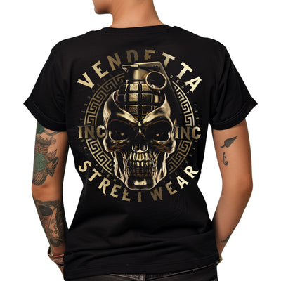 Vendetta Inc. Frauen Shirt Skull Combat schwarz VD-0039