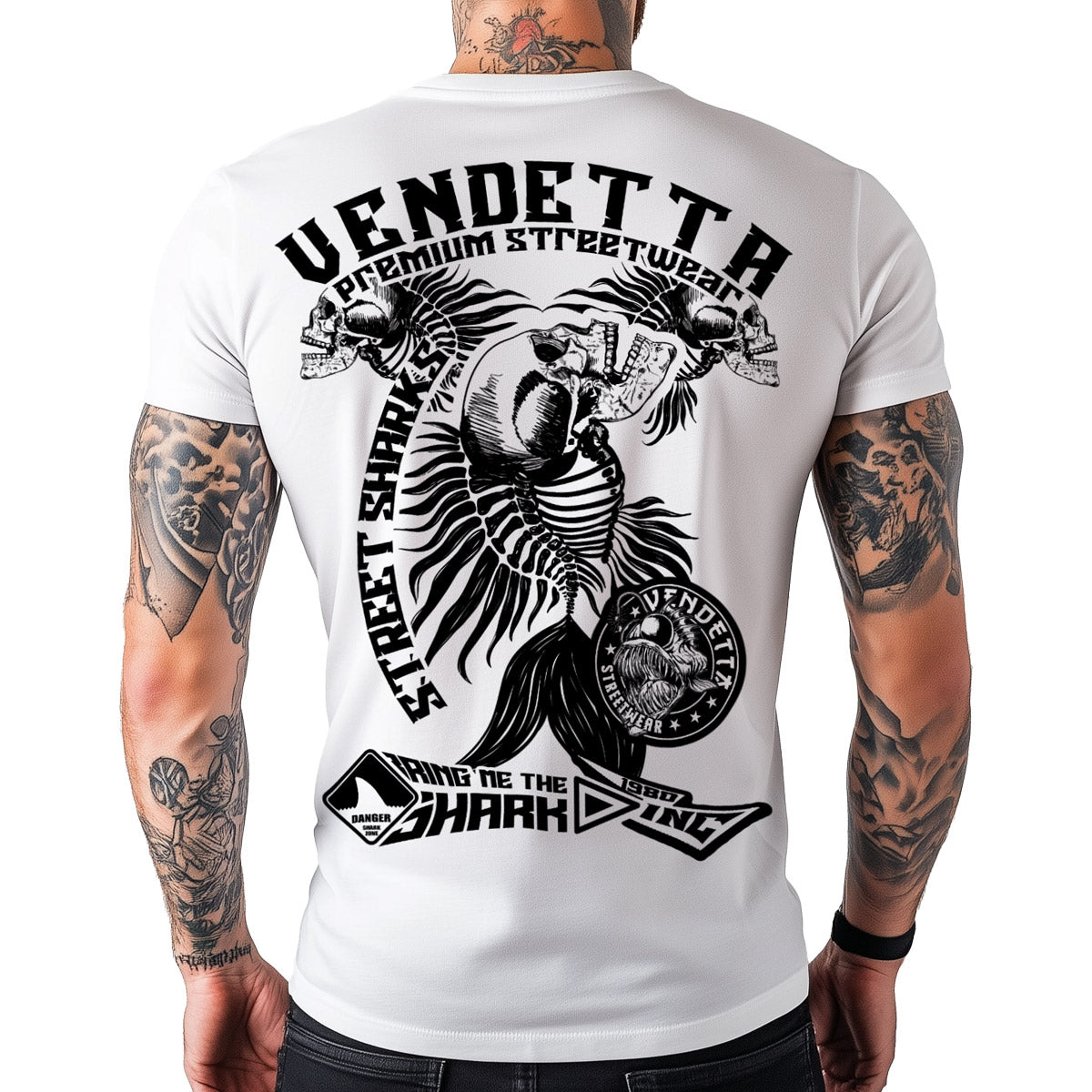 Vendetta Inc. Shirt King Shark weiß VD-1352