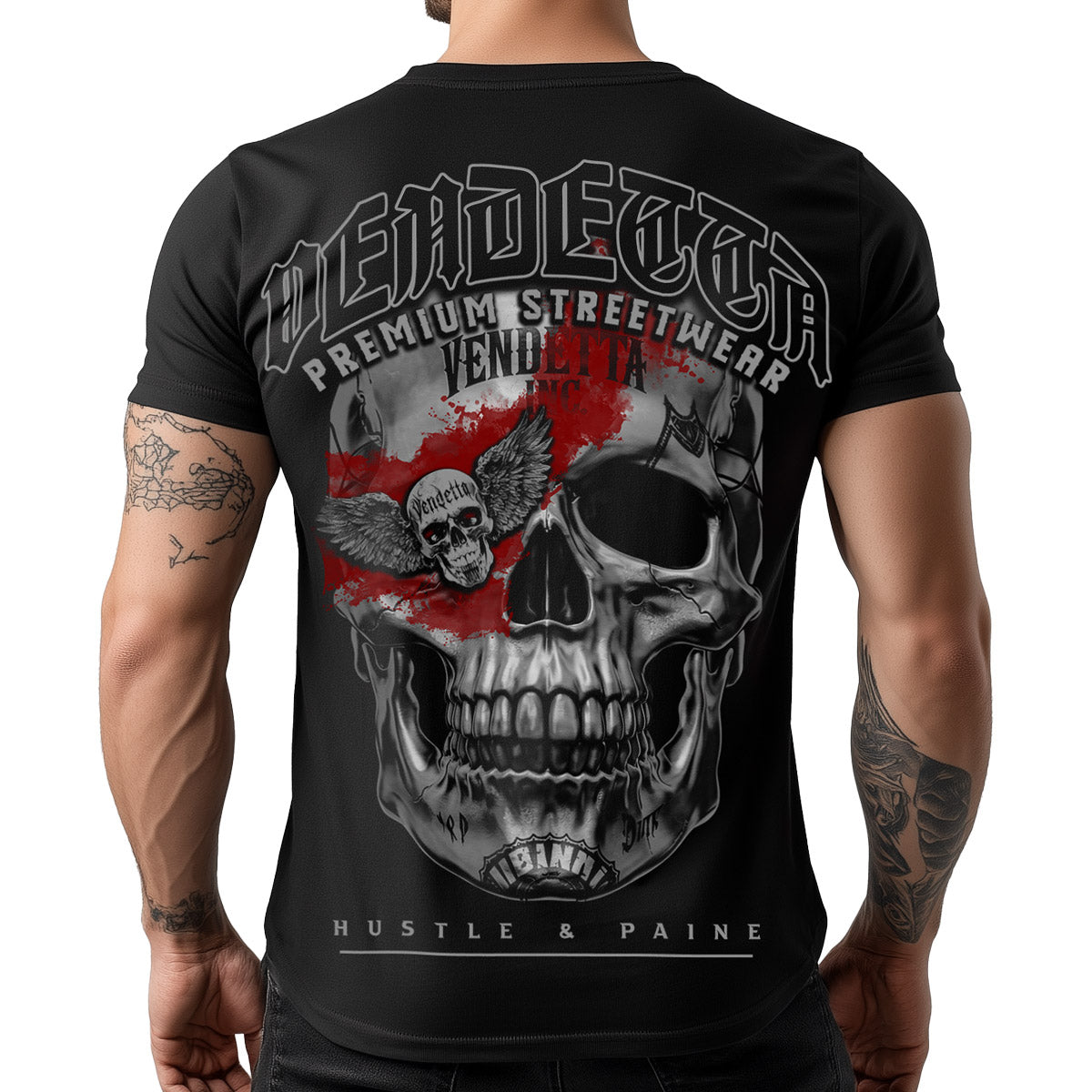 Vendetta Inc. Shirt Hustle & Paine schwarz VD-1506