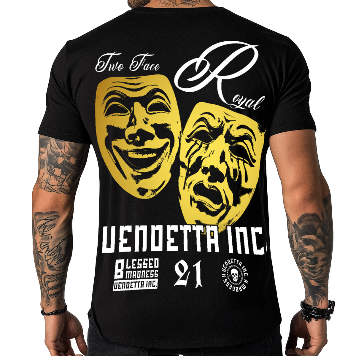 Vendetta Inc. Shirt Two Face schwarz VD-1517