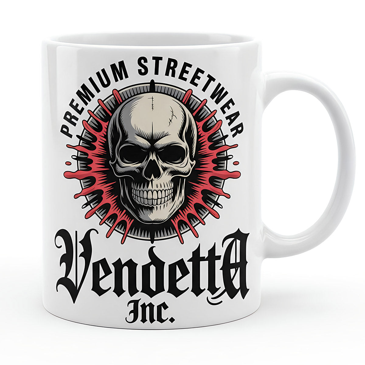 Vendetta Inc. Print Tasse – Red Splash Skull 1070 Mug
