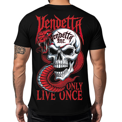 Vendetta Inc. Shirt Live Once Skull schwarz VD-1569