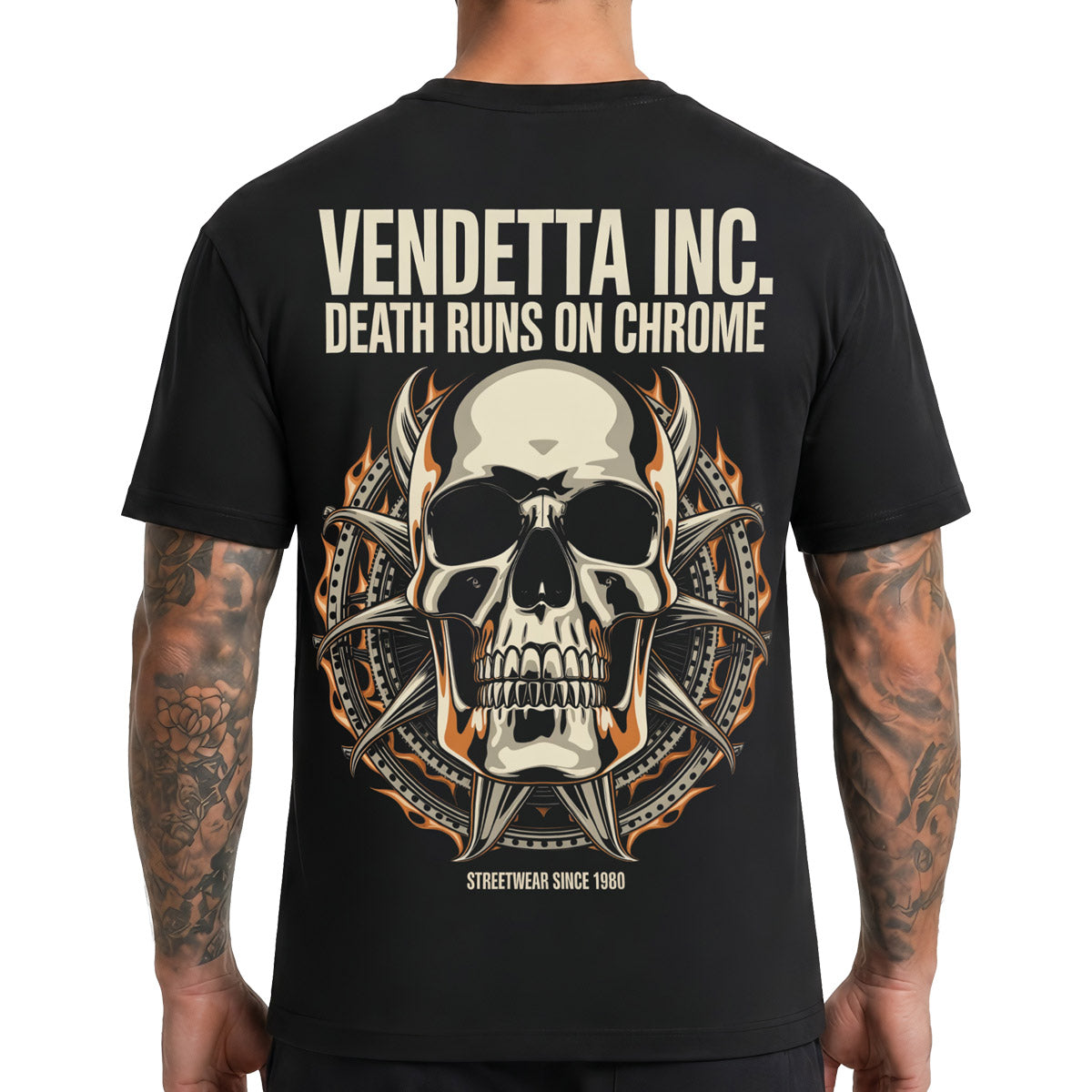 Vendetta Inc. Shirt Death Runs On Chrome schwarz