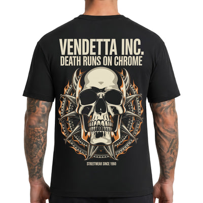 Vendetta Inc. Shirt Death Runs On Chrome schwarz