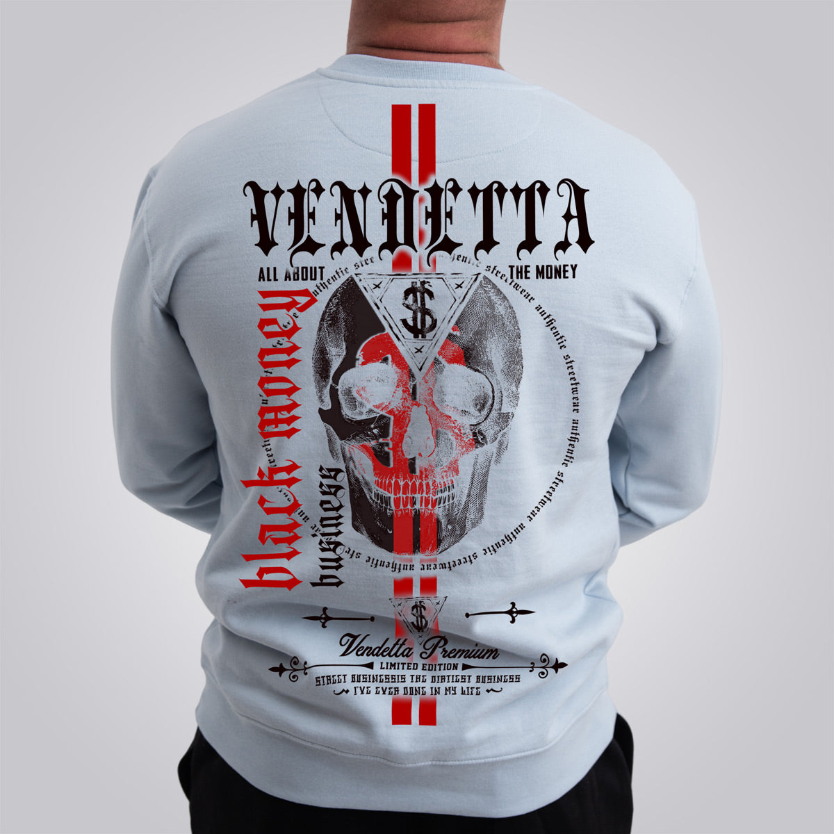 Vendetta Inc. Männer Sweatshirt Money Creamy Blue
