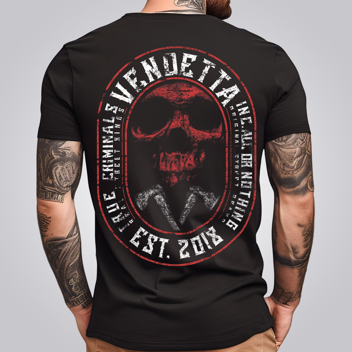 Vendetta Inc. Men's Shirt Skull Crime black VD-1314