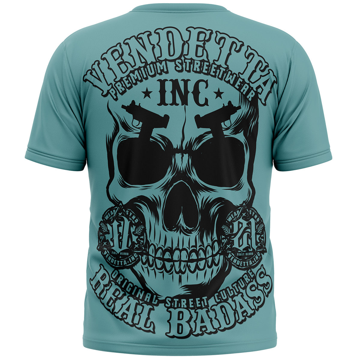 Vendetta Inc. Shirt dusty blue Real Skull