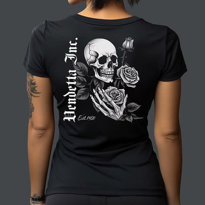 Vendetta Inc. Women's Shirt Skull Rose Dyed black 00024