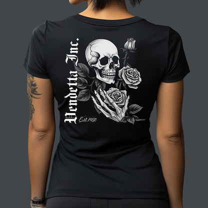 Vendetta Inc. Damen Shirt Skull Rose Dyed schwarz 00024