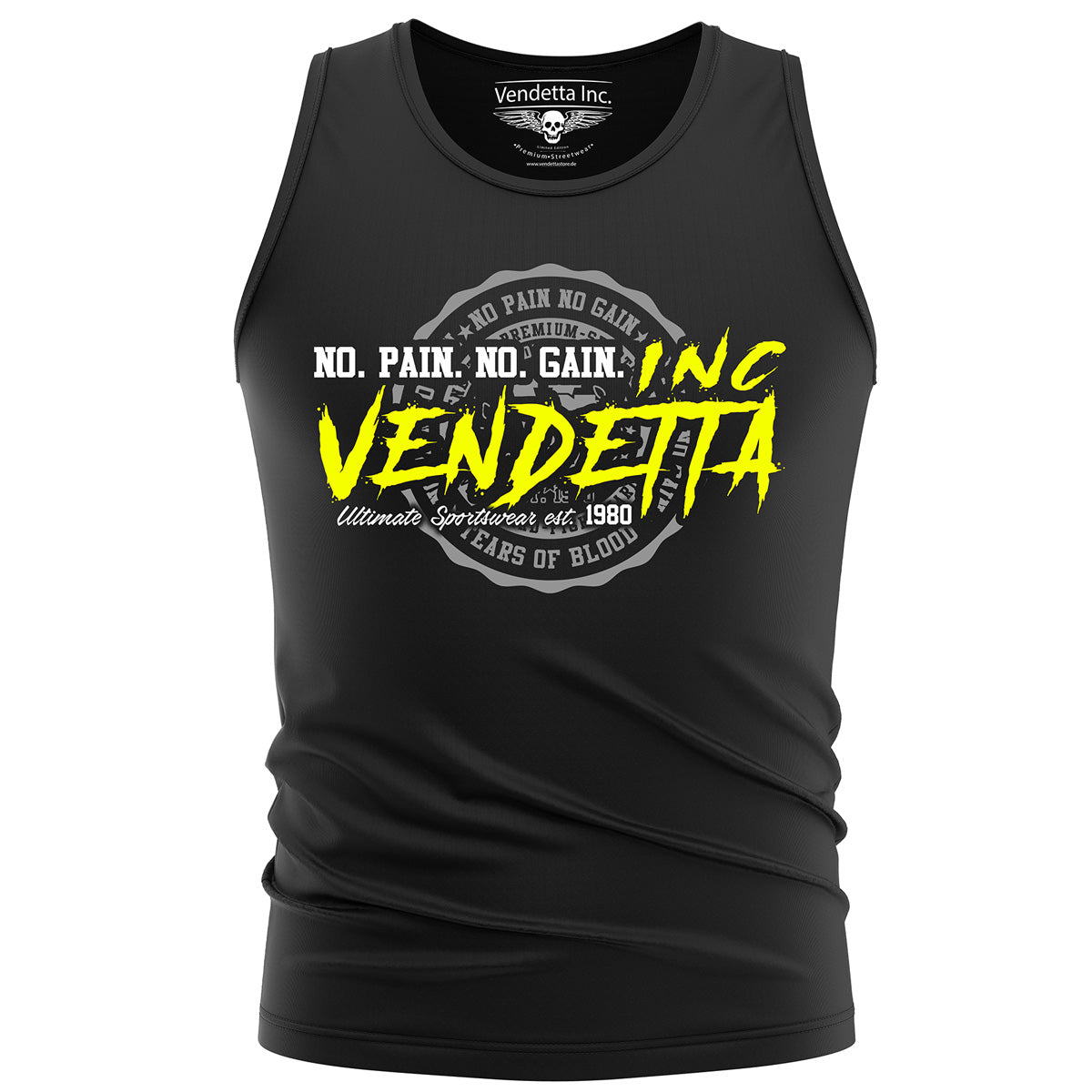 Vendetta Inc. Tank Top Shirt No Pain  schwarz