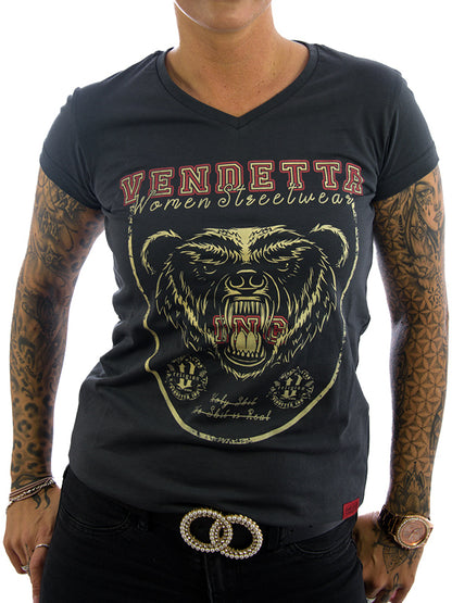 Vendetta Inc. Damen Shirt Real Bear grau 0020